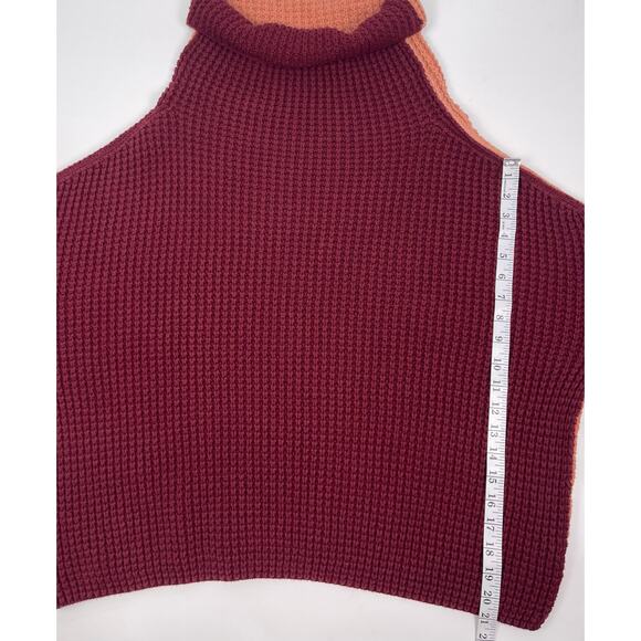 Free People Park City Color Block Knit Pullover Sweater Chunky Knit Size Large - Picture 6 of 10